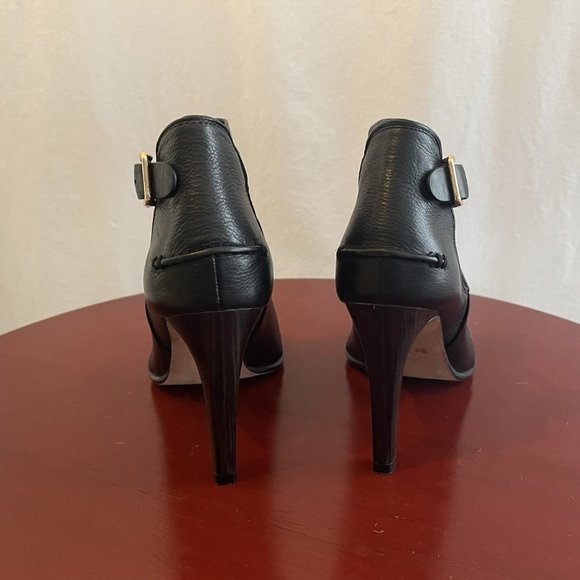 COACH Open Toe Black Bootie - Slightly Worn 9M 4" Heel - Picture 3 of 8